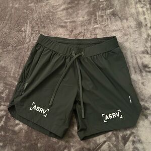 ASRV Black Athletic Shorts with Elastic Waistband